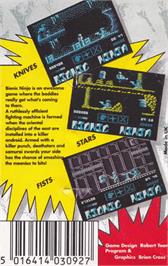 Box back cover for Bionic Ninja on the Amstrad CPC.
