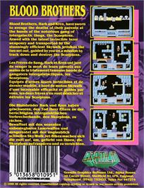 Box back cover for Blood Brothers on the Amstrad CPC.