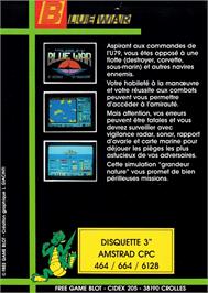 Box back cover for Blue War on the Amstrad CPC.