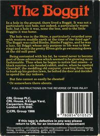 Box back cover for Boggit, The on the Amstrad CPC.