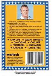 Box back cover for Brian Jacks Superstar Challenge on the Amstrad CPC.