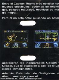 Box back cover for Capitán Trueno, El on the Amstrad CPC.