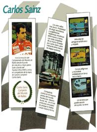 Box back cover for Carlos Sainz on the Amstrad CPC.