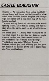 Box back cover for Castle Blackstar on the Amstrad CPC.