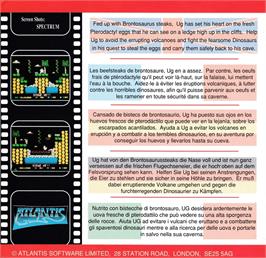 Box back cover for Cavemania on the Amstrad CPC.