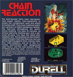 Box back cover for Chain Reaction on the Amstrad CPC.