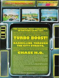 Box back cover for Chase H.Q. on the Amstrad CPC.