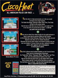 Box back cover for Cisco Heat: All American Police Car Race on the Amstrad CPC.
