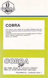 Box back cover for Cobra (Loriciels) on the Amstrad CPC.