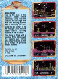 Box back cover for Cobra Force on the Amstrad CPC.