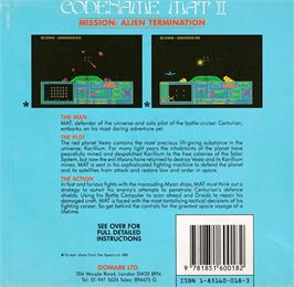 Box back cover for Codename Mat 2 on the Amstrad CPC.