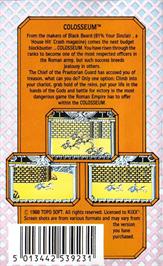 Box back cover for Coliseum on the Amstrad CPC.