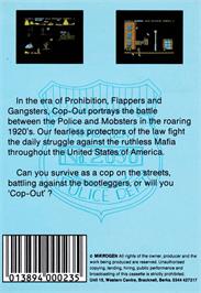 Box back cover for Cop-Out on the Amstrad CPC.