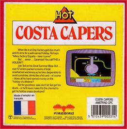 Box back cover for Costa Capers on the Amstrad CPC.