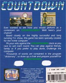 Box back cover for Countdown on the Amstrad CPC.