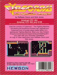 Box back cover for Cybernoid: The Fighting Machine on the Amstrad CPC.