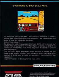 Box back cover for Dakar 4x4 on the Amstrad CPC.