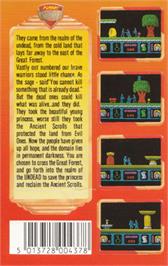 Box back cover for Deadly Evil on the Amstrad CPC.