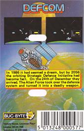 Box back cover for Defcom on the Amstrad CPC.