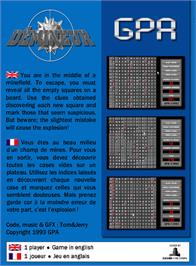 Box back cover for Demineur on the Amstrad CPC.