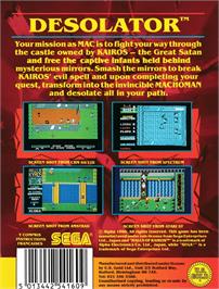Box back cover for Desolator on the Amstrad CPC.