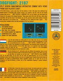 Box back cover for Dogfight 2187 on the Amstrad CPC.