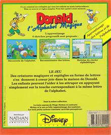 Box back cover for Donald's Alphabet Chase on the Amstrad CPC.