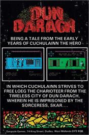 Box back cover for Dun Darach on the Amstrad CPC.
