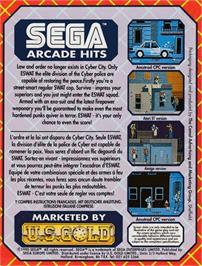 Box back cover for E-SWAT: Cyber Police on the Amstrad CPC.