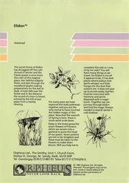 Box back cover for Elidon on the Amstrad CPC.