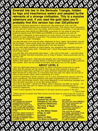 Box back cover for Emerald Isle on the Amstrad CPC.