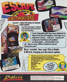 Box back cover for Escape from the Planet of the Robot Monsters on the Amstrad CPC.