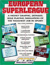 Box back cover for European Superleague on the Amstrad CPC.