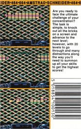 Box back cover for Exploding Wall on the Amstrad CPC.