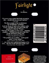 Box back cover for Fairlight on the Amstrad CPC.