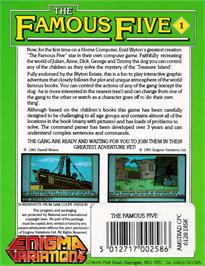 Box back cover for Famous Five, The - Five On A Treasure Island on the Amstrad CPC.