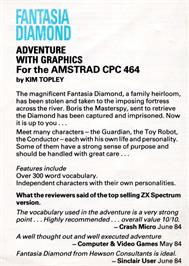 Box back cover for Fantasia Diamond on the Amstrad CPC.