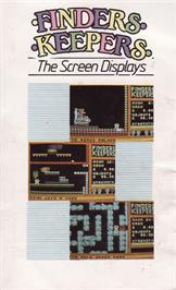 Box back cover for Finders Keepers on the Amstrad CPC.