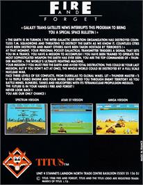 Box back cover for Fire and Forget on the Amstrad CPC.