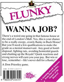Box back cover for Flunky on the Amstrad CPC.