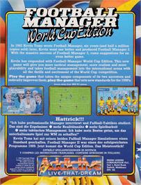 Box back cover for Football Manager - World Cup Edition on the Amstrad CPC.