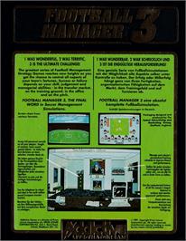 Box back cover for Football Manager 3 on the Amstrad CPC.