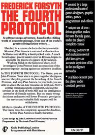 Box back cover for Fourth Protocol, The on the Amstrad CPC.