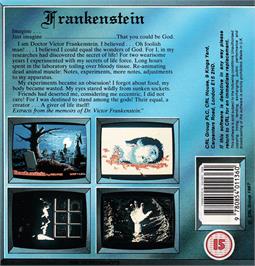 Box back cover for Frankenstein on the Amstrad CPC.