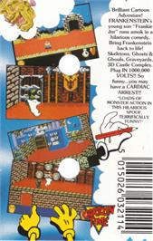 Box back cover for Frankenstein Jnr. on the Amstrad CPC.