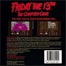 Box back cover for Friday the 13th on the Amstrad CPC.