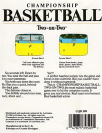 Box back cover for GBA Championship Basketball: Two-on-Two on the Amstrad CPC.