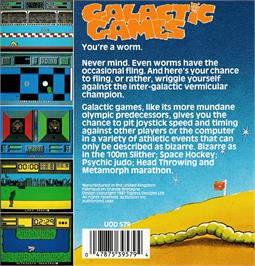Box back cover for Galactic Games on the Amstrad CPC.