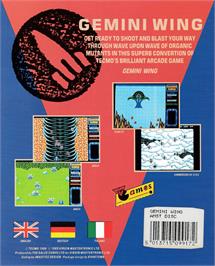 Box back cover for Gemini Wing on the Amstrad CPC.