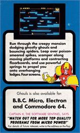 Box back cover for Ghouls on the Amstrad CPC.
